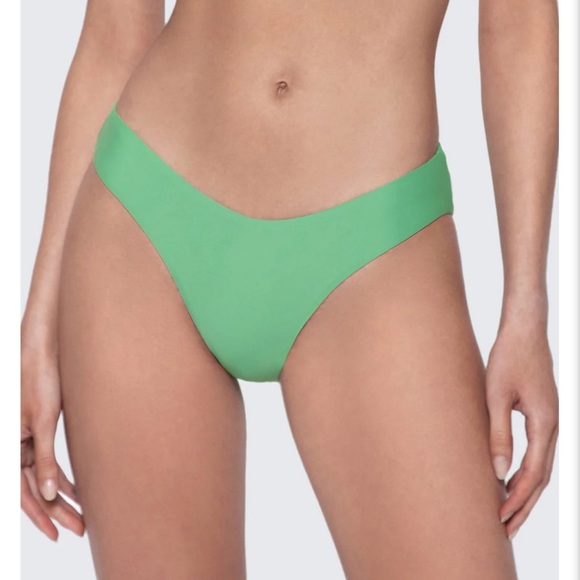 NWT PILYQ Agave High Cut Teeny Bikini Bottoms in Green - Picture 1 of 10